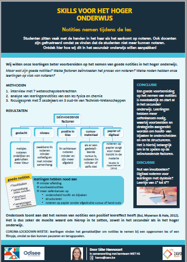 Skills voor het hoger onderwijs. Notities nemen tijdens de les.